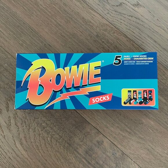 David Bowie 2024 The David Bowie Archive 5 Pairs Colorful Crew Socks Sz OS NWT - Picture 2 of 7